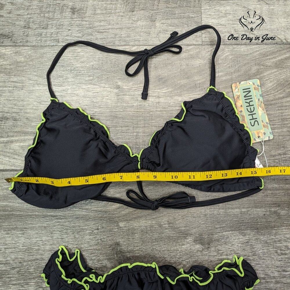 Shekini Ruffle Edge Triangle Bikini Size L - Picture 3 of 4